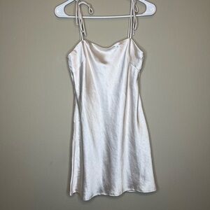 Princess Polly Off-white satin dress